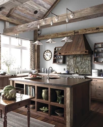 Country style in the kitchen interior photos with your own