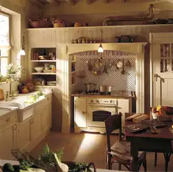 Country style in the kitchen interior photos with your own