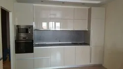 Straight kitchens with built-in appliances photo