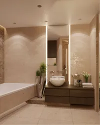 Bathroom design in warm colors