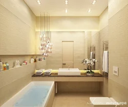 Дизайн ванной комнаты в теплых тонах