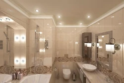 Bathroom design in warm colors