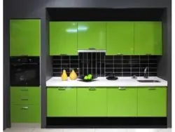 Kitchen interior in black and green