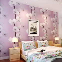 Обои с цветами для стен в спальне фото