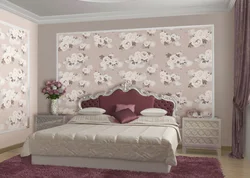 Wallpaper with flowers for bedroom walls photo