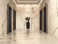 Hallway with marble floor photo