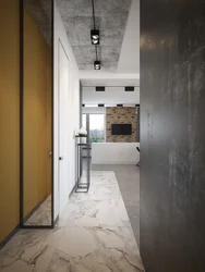 Hallway with marble floor photo