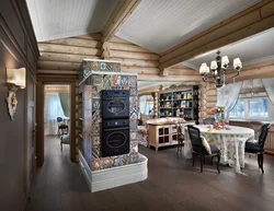 Interior Of A Country House Kitchen With Stove