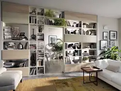 Living Room Interior In An Apartment With Shelves Photo