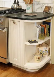 Corner cabinets shelves for the kitchen photo