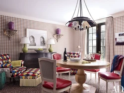 Living room in a checkered photo