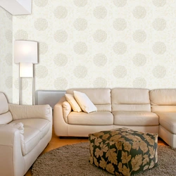 Wallpaper in the living room photo combined in light colors photo