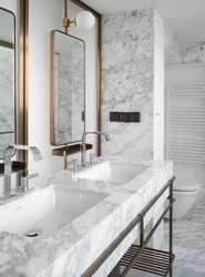 Bathroom White Marble Photo Design