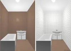 Light floor dark walls in the bathroom photo