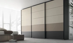 Facades of sliding wardrobes in the living room photo