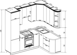 Размеры Кухни Угловой С Холодильником Фото