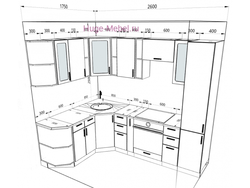 Dimensions Of Corner Kitchen With Refrigerator Photo