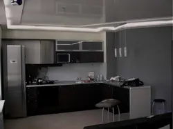 Kitchen with gray ceiling photo