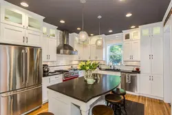 Kitchen with gray ceiling photo