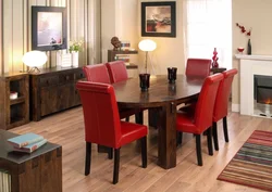 Chairs in the interior of the kitchen living room photo