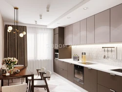 Kitchen design white gray brown