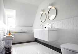 Bathroom interior white floor