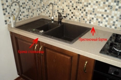 Kitchen sink against the wall photo