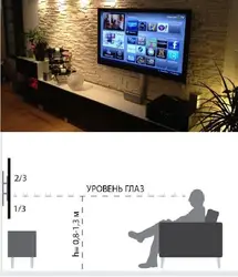Devordagi fotosuratda yotoqxonadagi televizorning balandligi