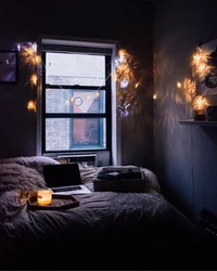 Bedroom day and night photo
