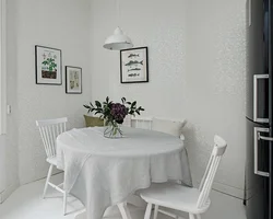 White wallpaper for kitchen walls photo