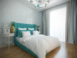 Bedroom Interior With Turquoise Bed