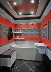 Black and red bathroom design photo