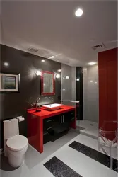 Black And Red Bathroom Design Photo