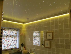 Световые потолки натяжные в ванной комнате фото