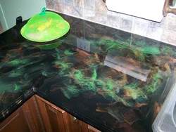 Epoxy countertop for kitchen photo