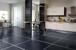 Floor tiles in the living room kitchen photo design