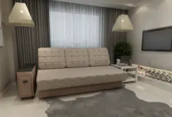 Sofa with sleeping place in the room photo