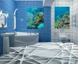 3D plitələr vanna otağı üçün foto