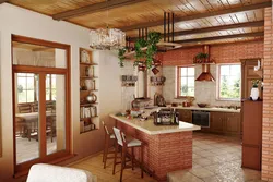 House with kitchen together photo
