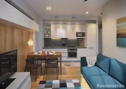 Studio apartment design 40 sq m with kitchen photo