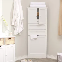 Linen closet in the bathroom photo