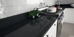 Сиёҳ countertop акс ошхона сиёҳ