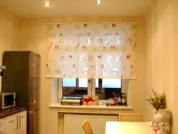 Roller Blinds With Tulle In The Kitchen Interior