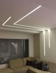 Натяжные потолки световые линии фото для спальни