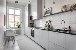 White tiles in the kitchen photo