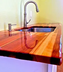 Kitchen countertop with epoxy resin photo