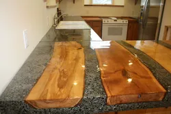 Kitchen countertop with epoxy resin photo