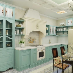 White kitchen in Provence style interior