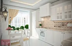 Белая кухня ў стылі Праванс інтэр'ер