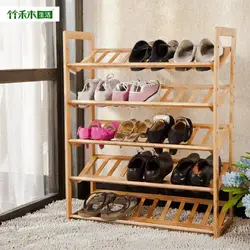 Shoe Shelves In The Hallway Made Of Wood, Photos Of Your Own